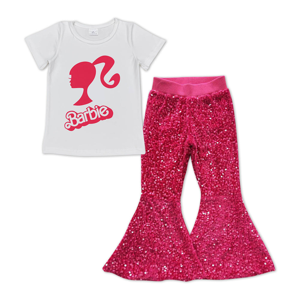 White shirt hot pink sequin pants party girls outfits