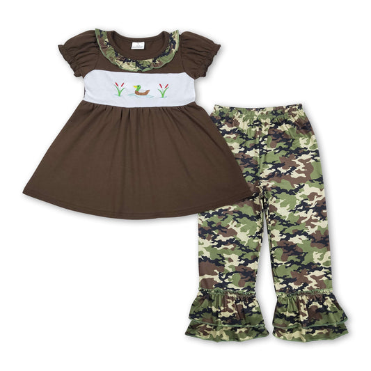 Olive duck tunic camo pants kids girls outfits