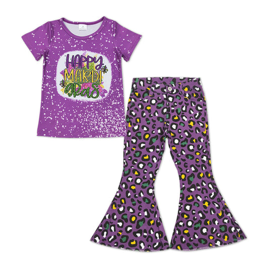 Happy mardi gras top leopard jeans girls clothing