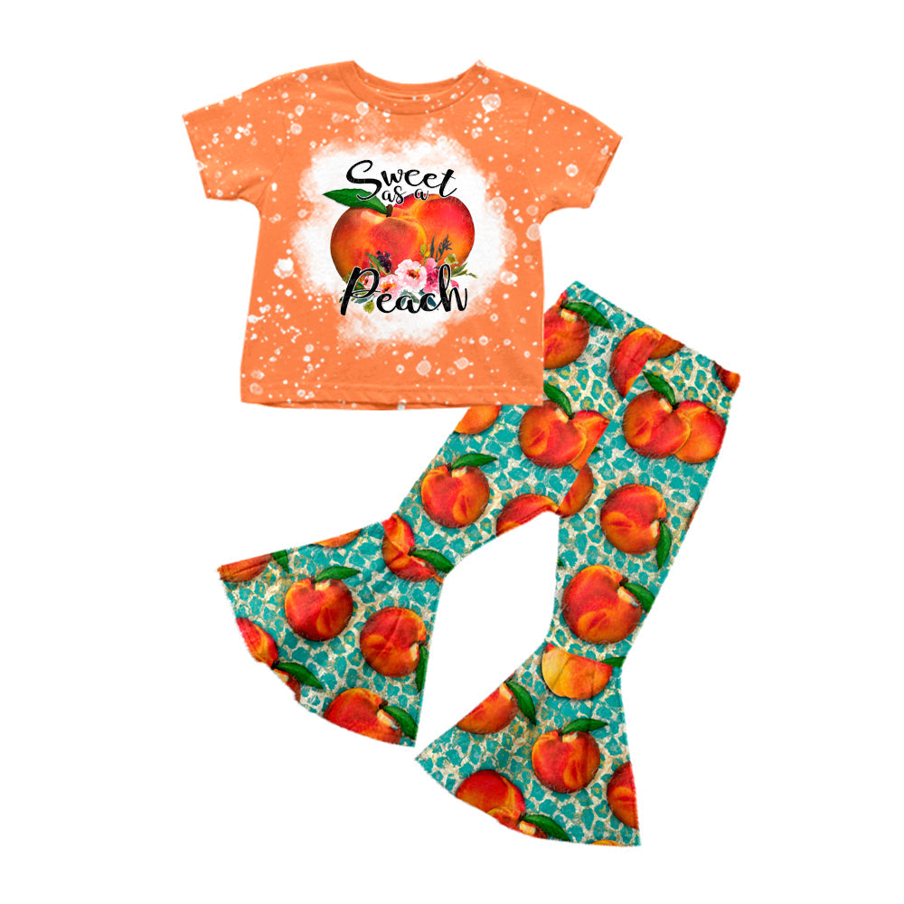 Sweet as a peach top bell bottom pants girls clothes