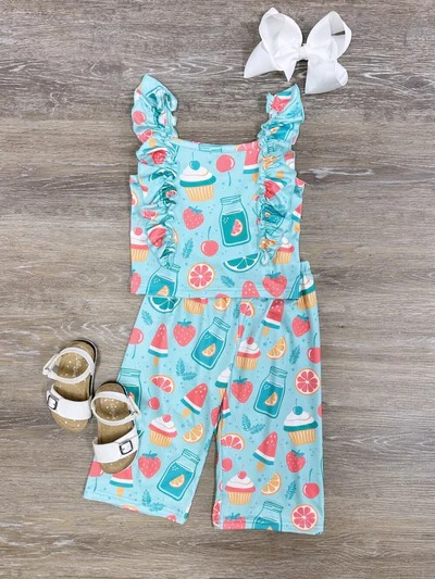 Strawberry lemon cherry watermelon top pants girls clothes