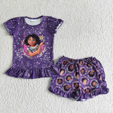 Bleached magic short sleeve shirt ruffle shorts baby girls clothes