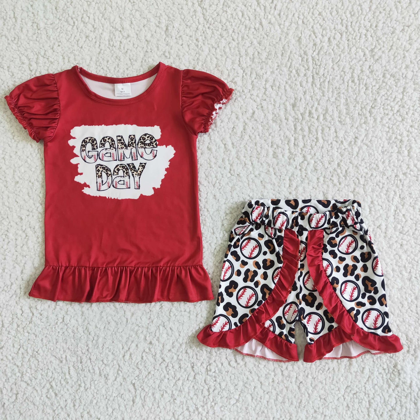 Game day shirt baseball leopard shorts girls boutique clothes