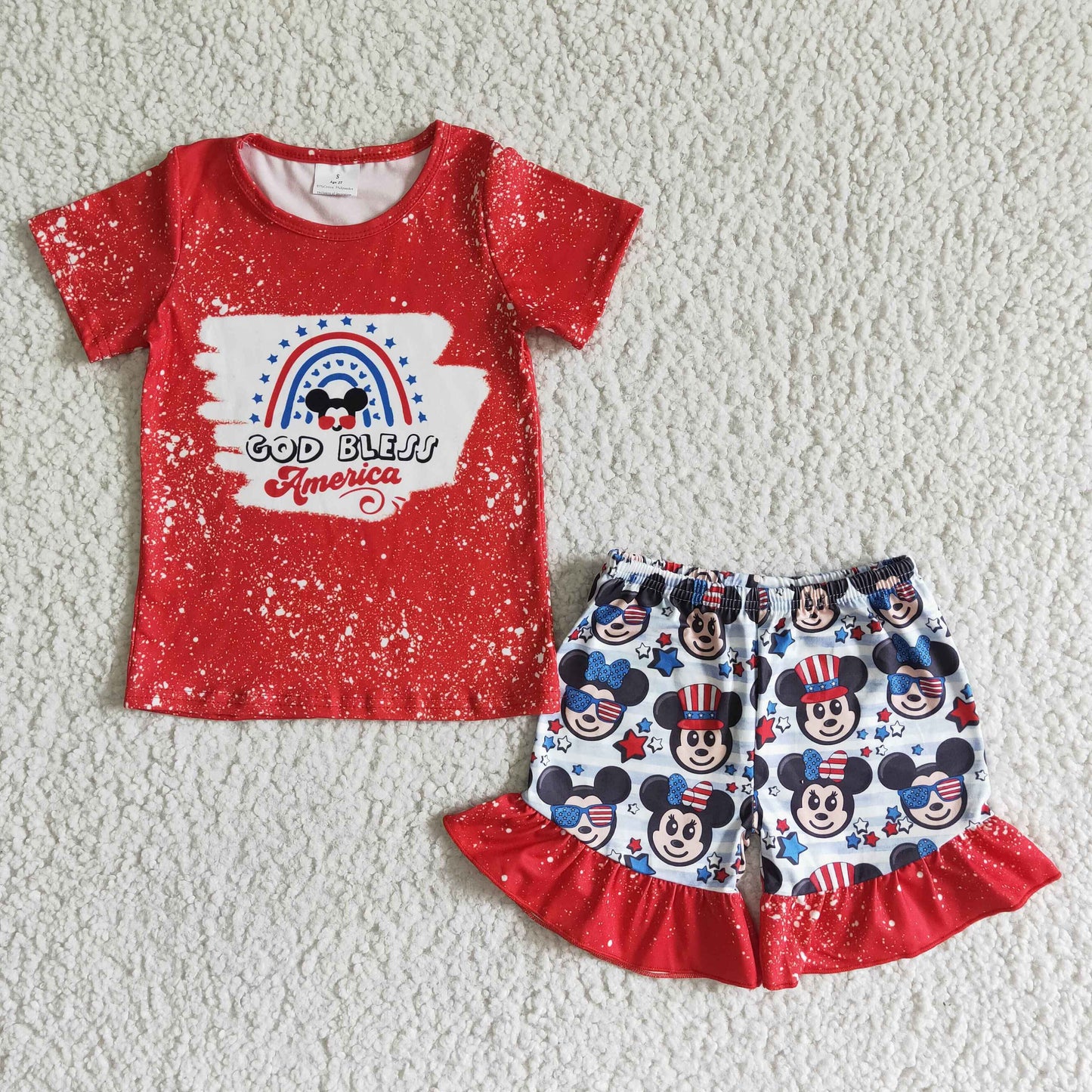 God bless America cute girls 4th of july clothing