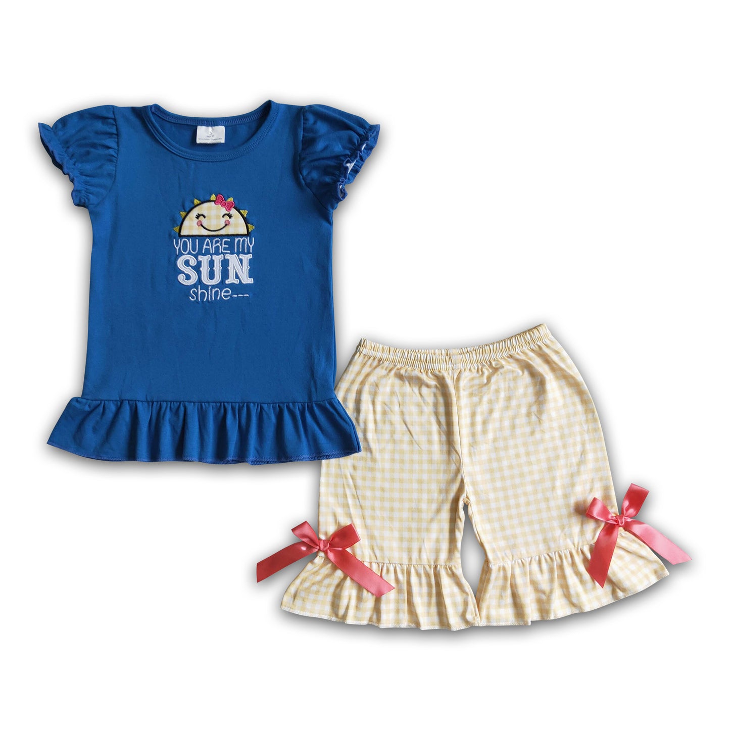 You are my sunshine embroidery girls summer outfits