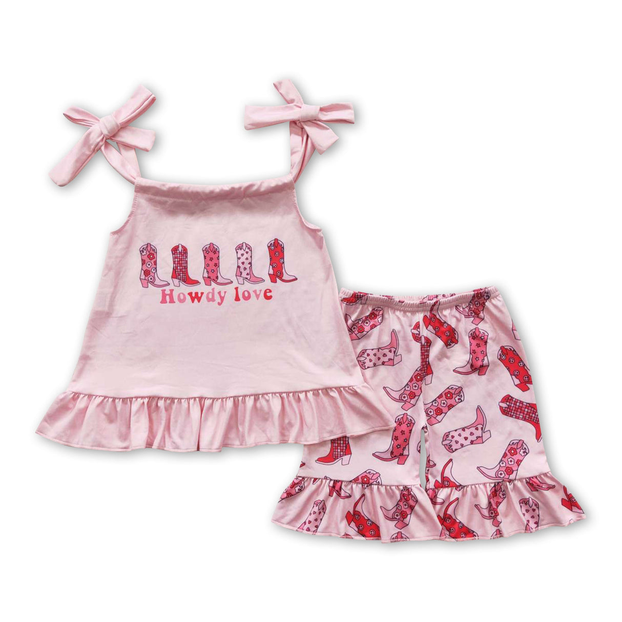 Howdy love shirt boots shorts kids girls clothes