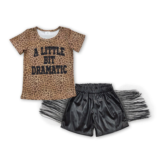A little bit dramatic black tassels leather girls outfits
