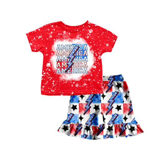 American thunder top shorts girls 4th of july outfits