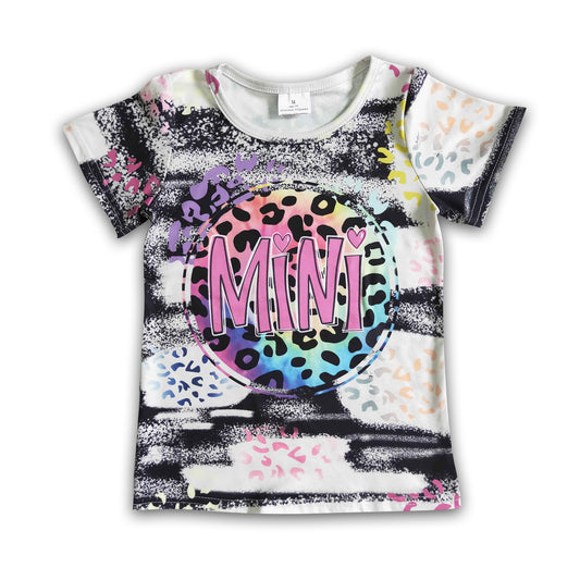 Colorful leopard mini girls summer shirt
