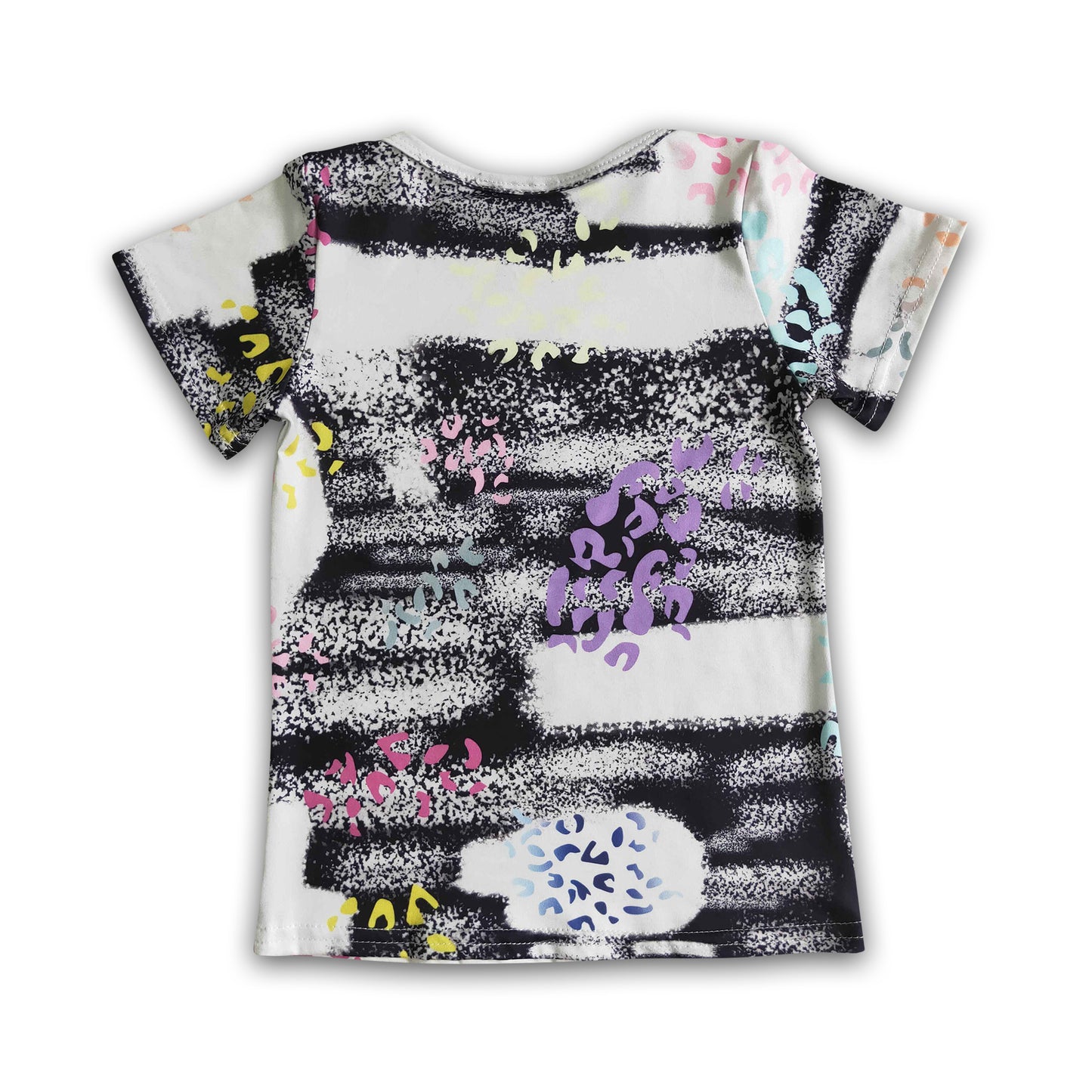 Colorful leopard mini girls summer shirt