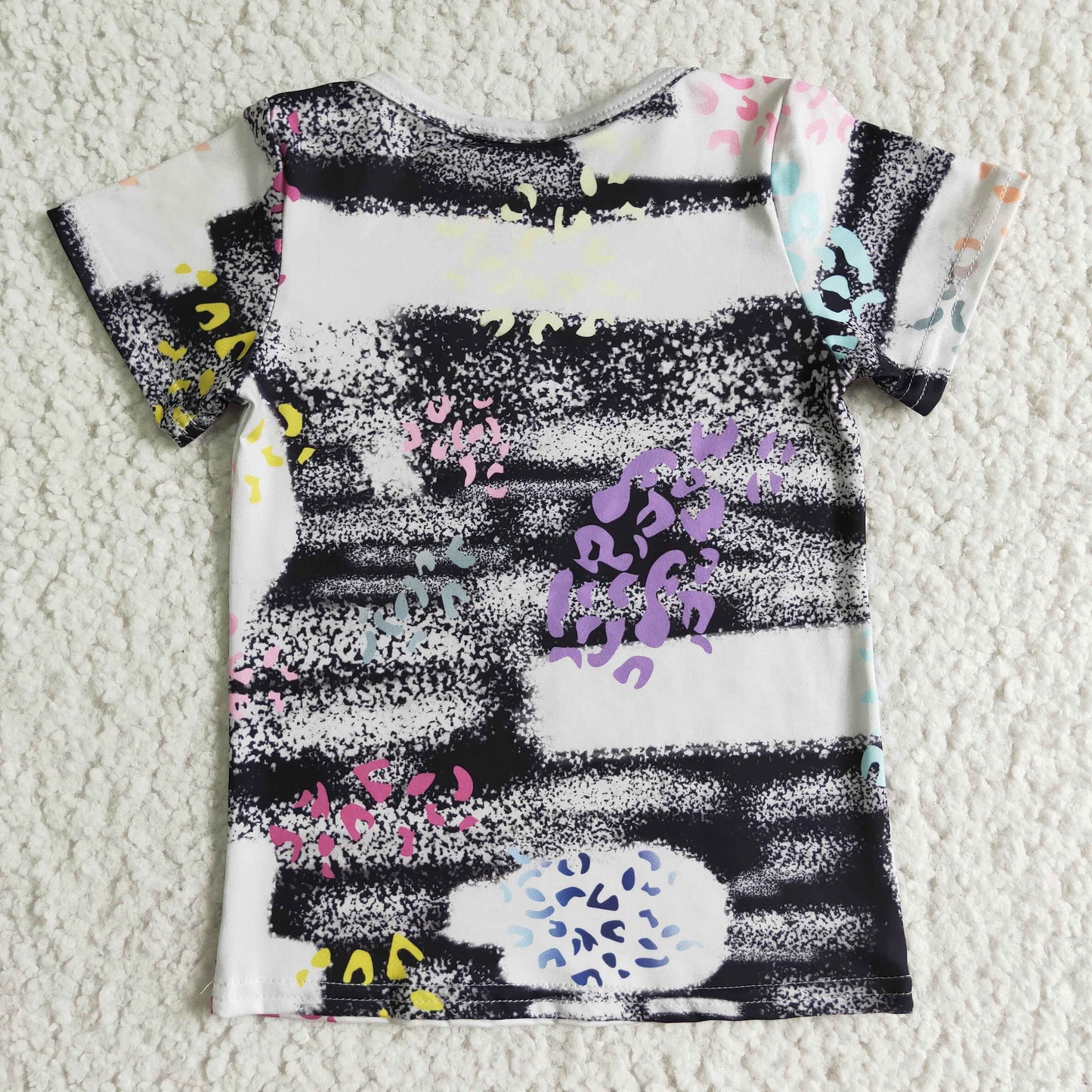 Colorful leopard mini girls summer shirt