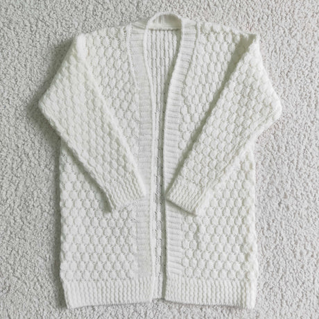 White cardigan girls sweater