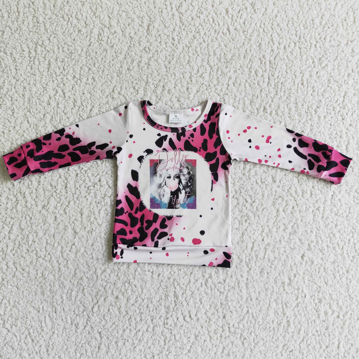 Do it leopard long sleeve singer shirt girls sweatshirt
