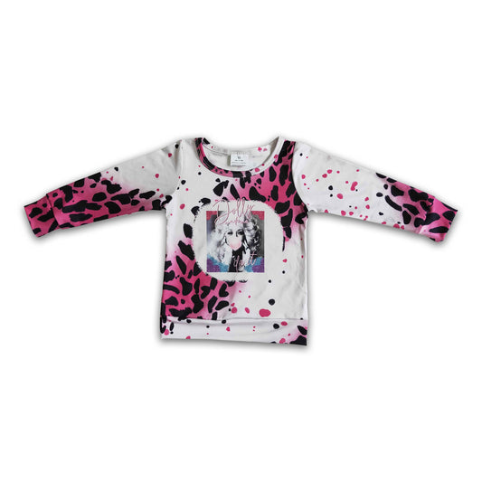 Do it leopard long sleeve singer shirt girls sweatshirt