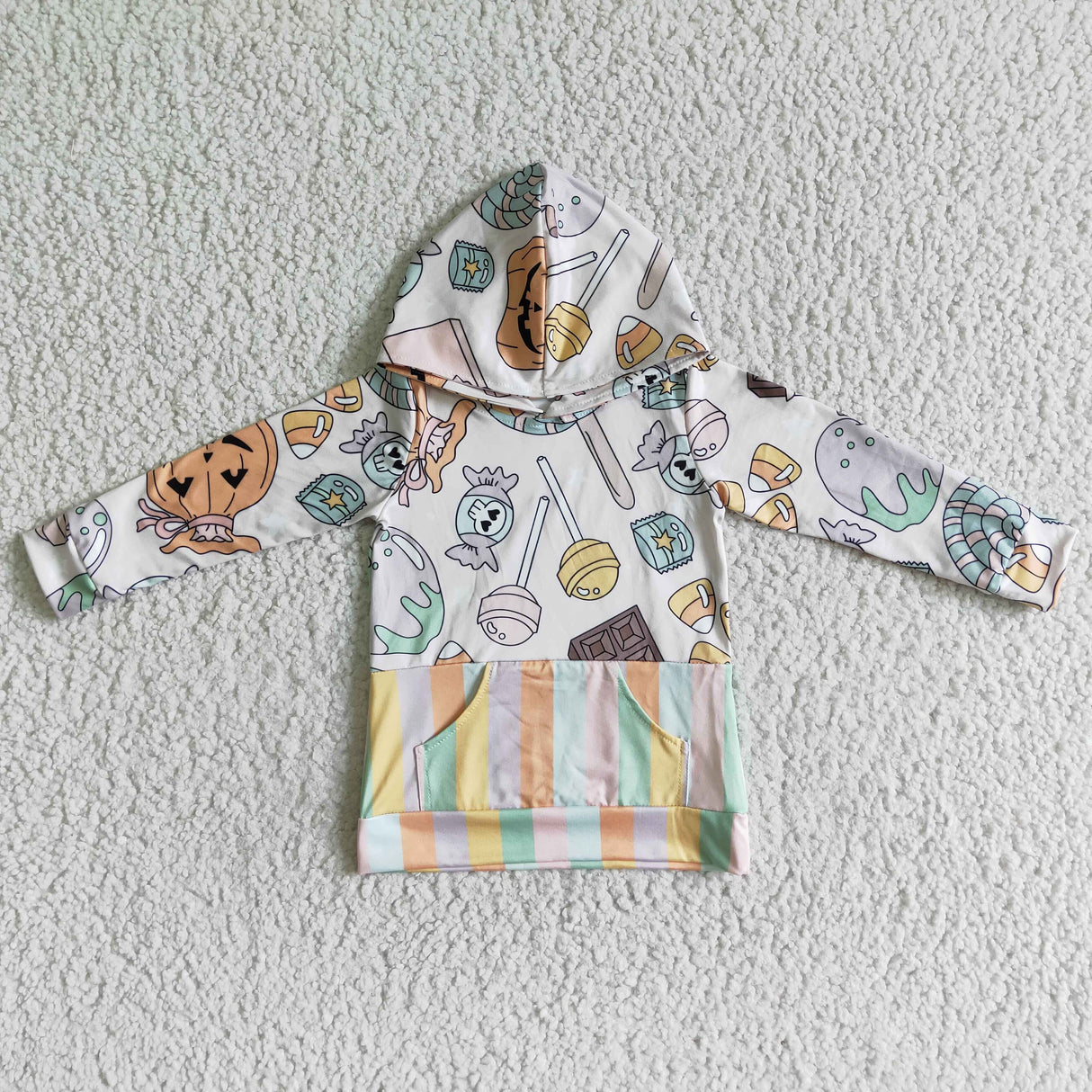 Pumpkin candy print baby kids Halloween hoodie shirt