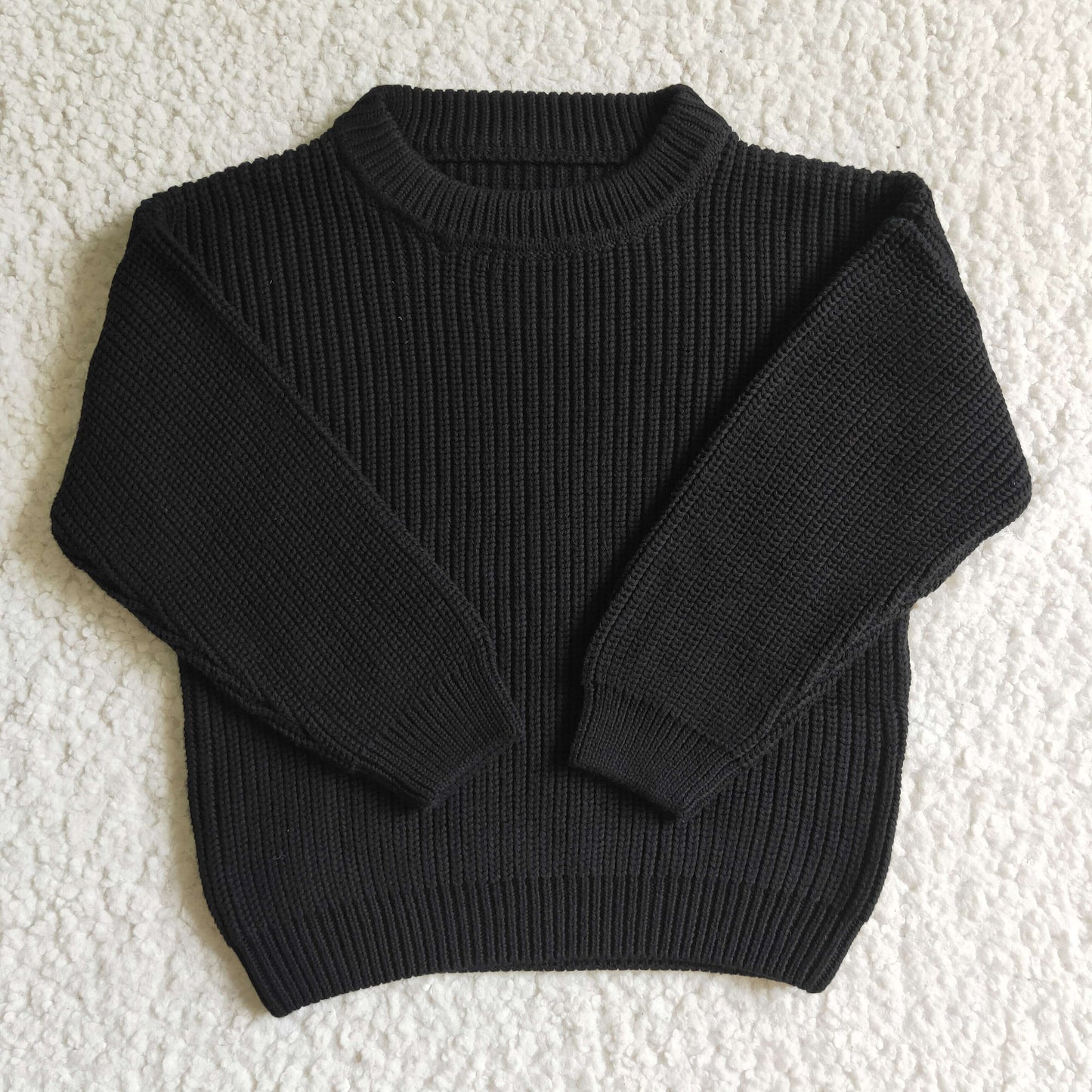 Black cotton winter sweater