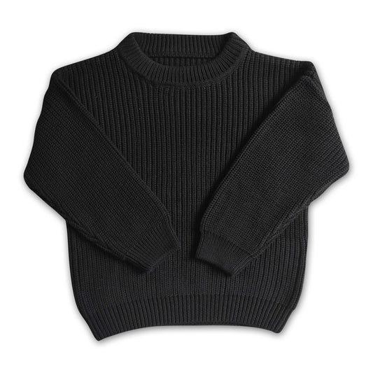 Black cotton winter sweater