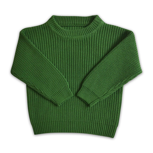Olive cotton winter sweater