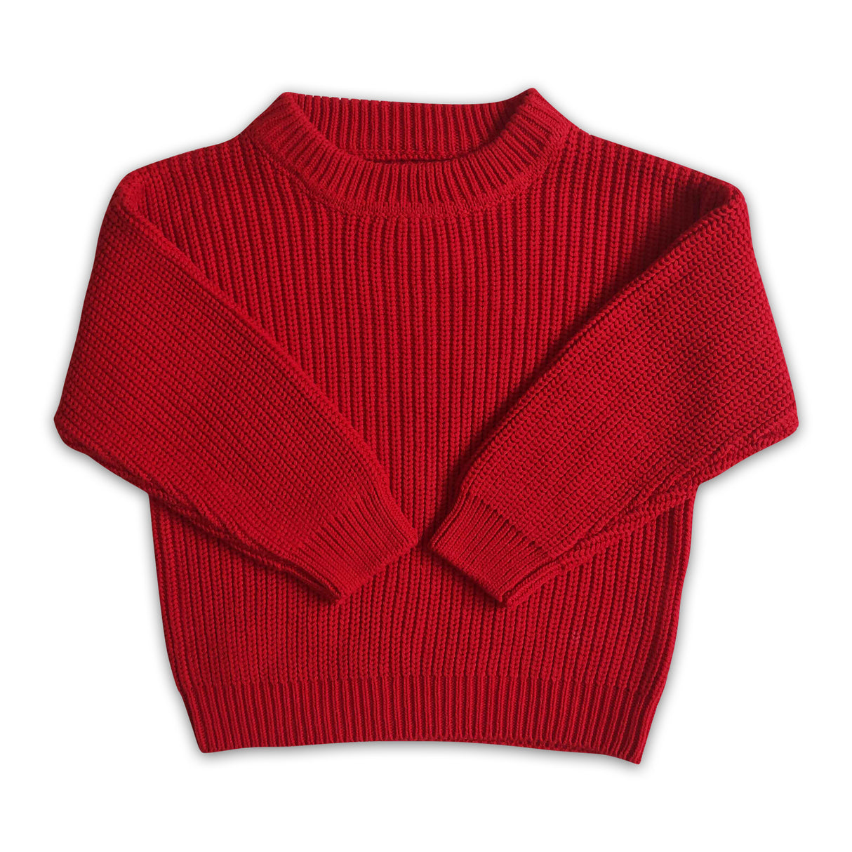 Red cotton winter sweater