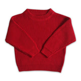 Red cotton winter sweater