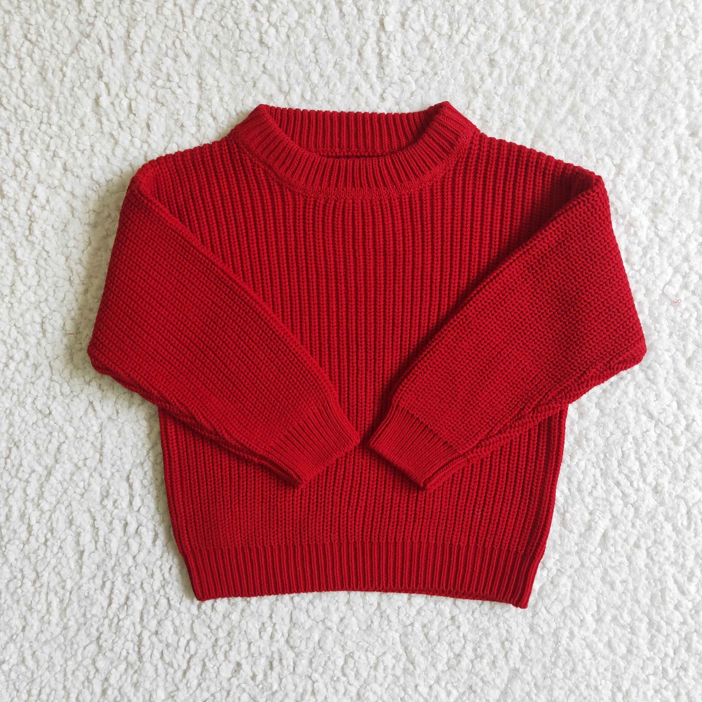 Red cotton winter sweater