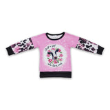 Just a girl who loves cows floral sweatshirt