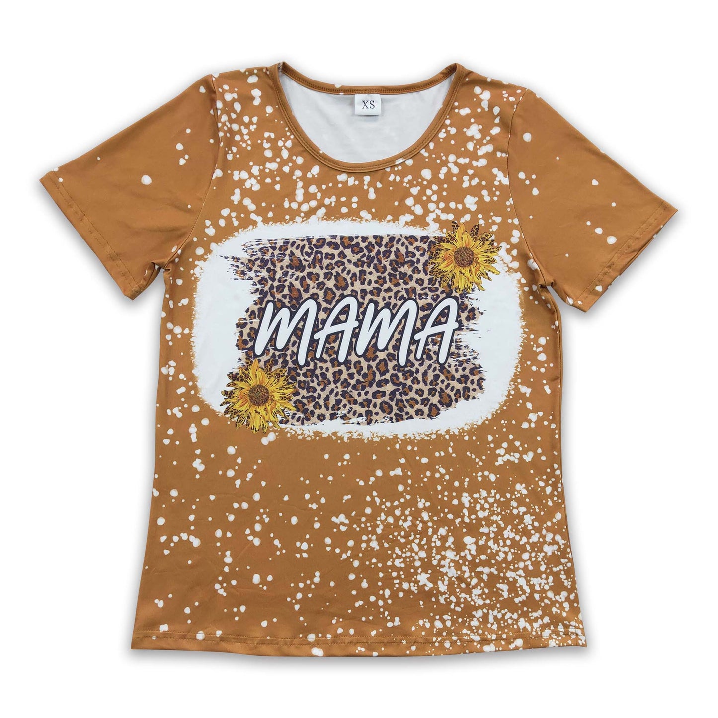 Mama leopard sunflower mommy and me adult shirt