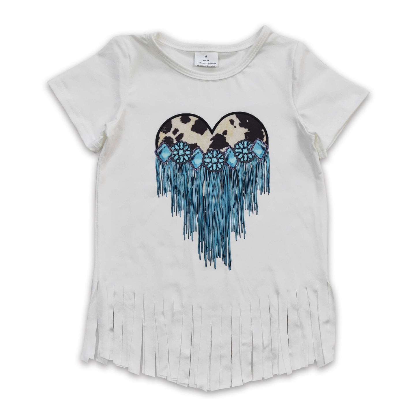 Cow turquoise heart shirt jeans western kids clothes