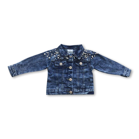 Pearl blue denim baby girls jackets