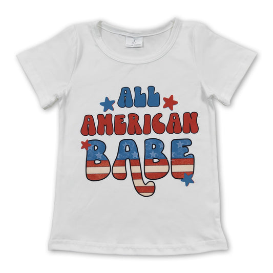 All american babe baby kids 4th of july shirt