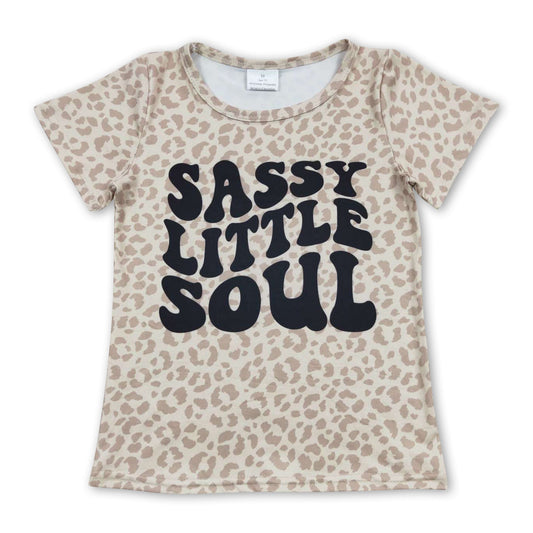 Sassy little soul leopard short sleeves girls shirt