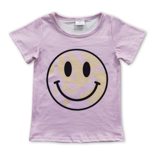Pink smile short sleeves baby girls shirt