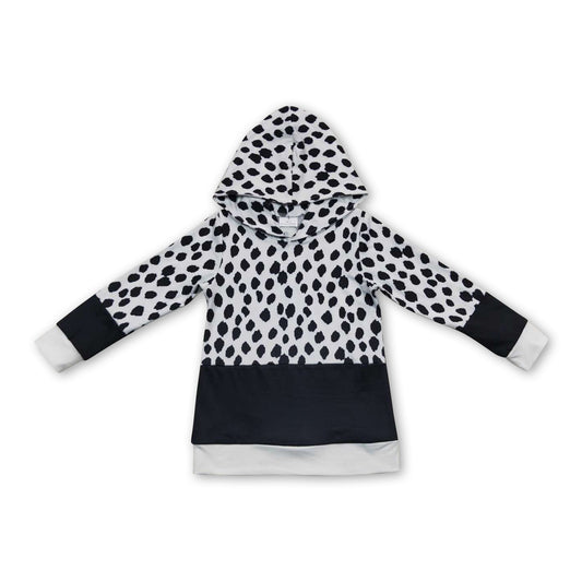 Leopard black long sleeves baby kids hoodie