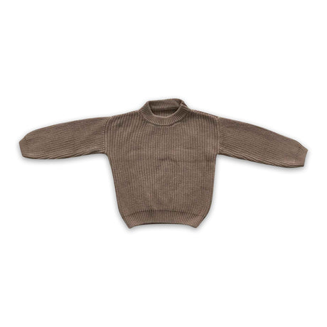 Khaki cotton girls winter sweater