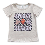 Spooky season ghost plaid baby kids Halloween shirt