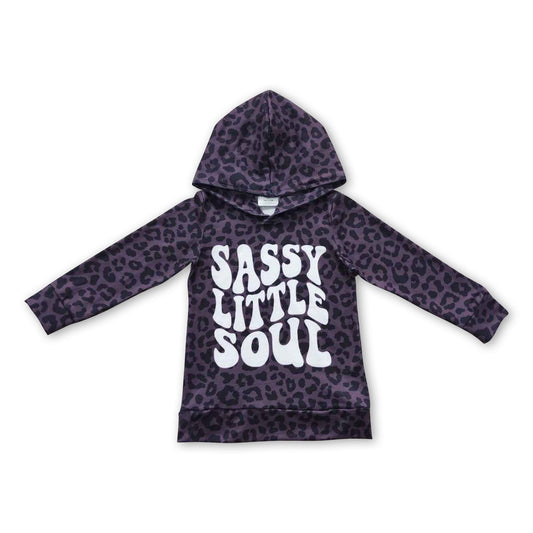 Black leopard sassy little soul baby kids hoodie