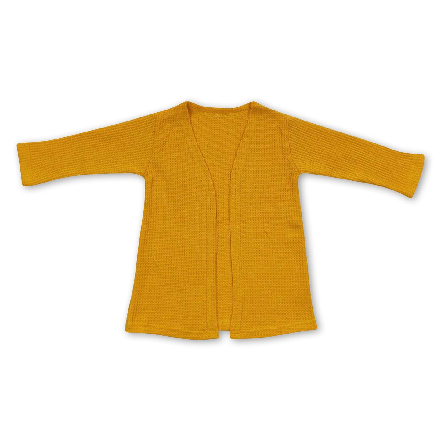 Mustard long sleeves kids girls fall cardigan