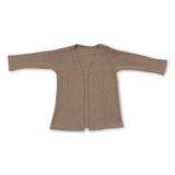 Khaki long sleeves kids girls fall cardigan