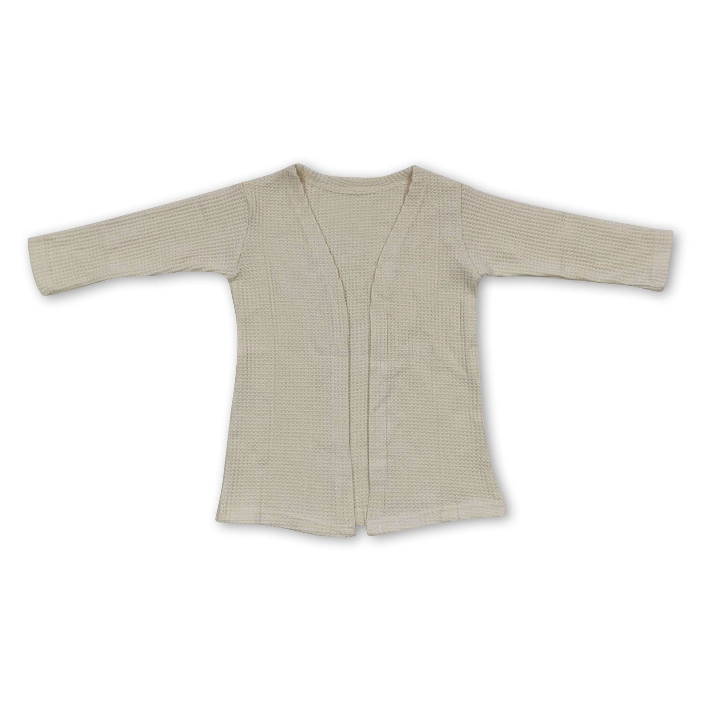 Beige long sleeves kids girls fall cardigan