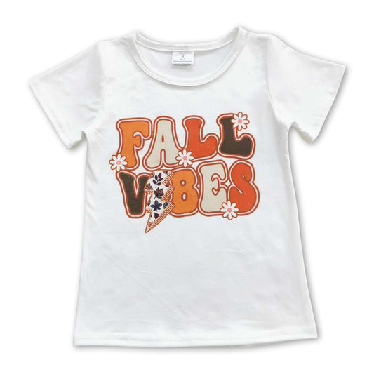 Fall vibes short sleeves baby girls shirt