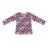 Plaid long sleeves party girls shirt