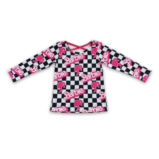 Plaid long sleeves party girls shirt