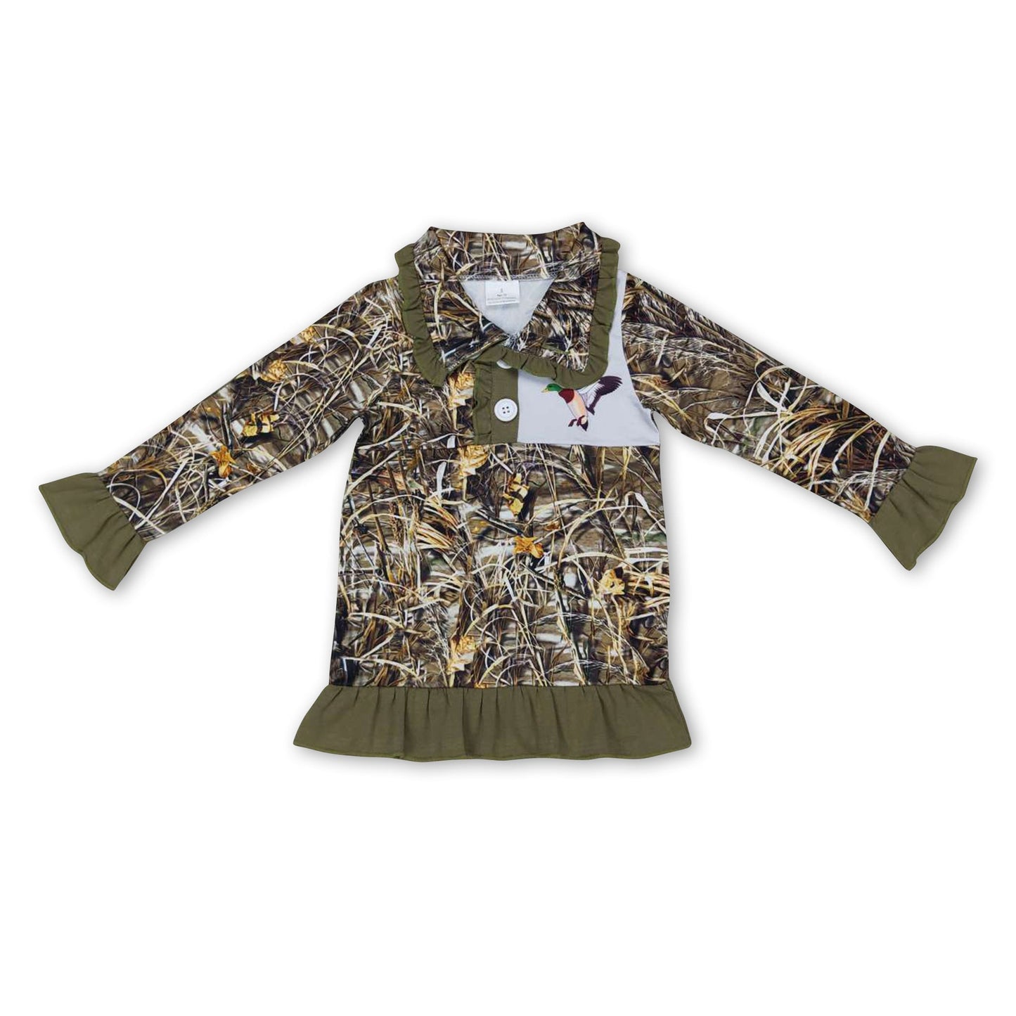 Duck plaid camo kids girls hunting pullover