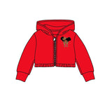 Red zipper hooded girls black history jacket
