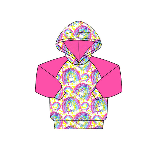 Sassy little sould hot pink tie dye rainbow girls hoodie