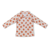 Plaid floral long sleeves kids girls pullover