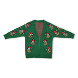 Green face girls Christmas sweater