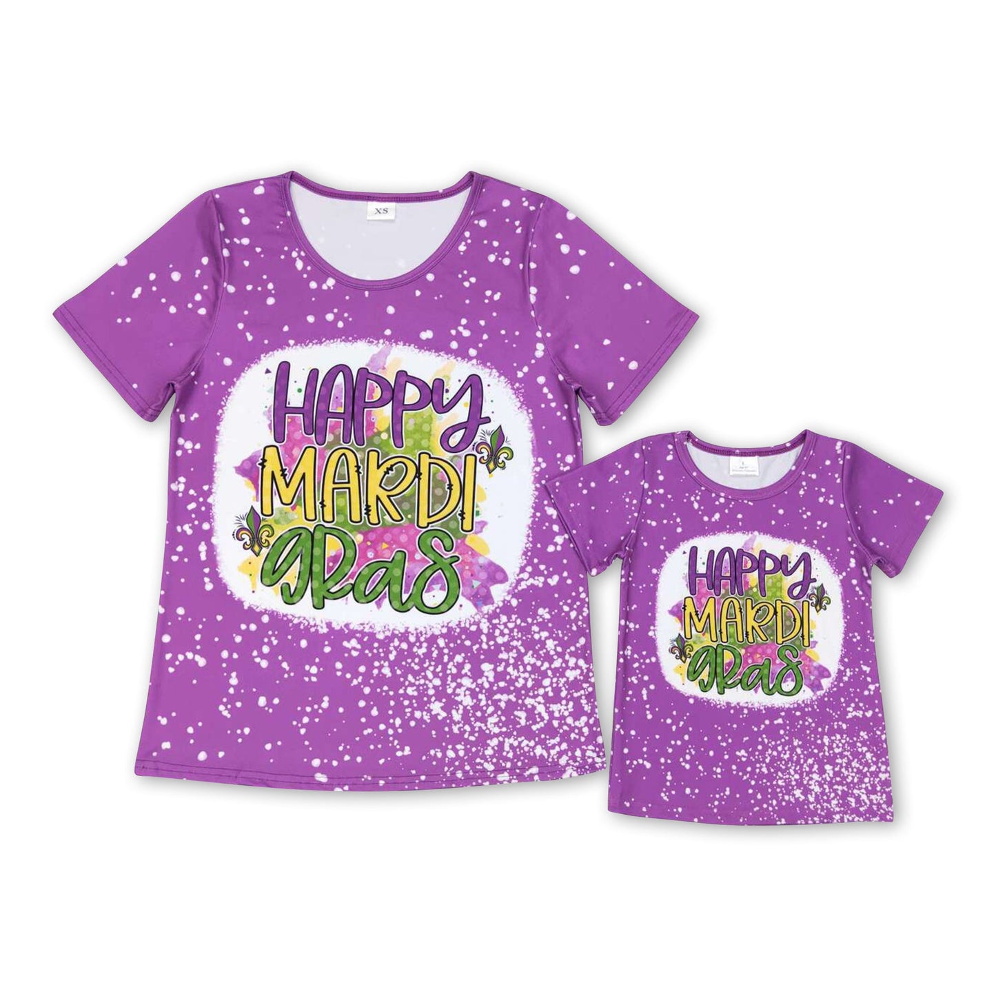 Short sleeves purple happy mardi gras adult women shirt