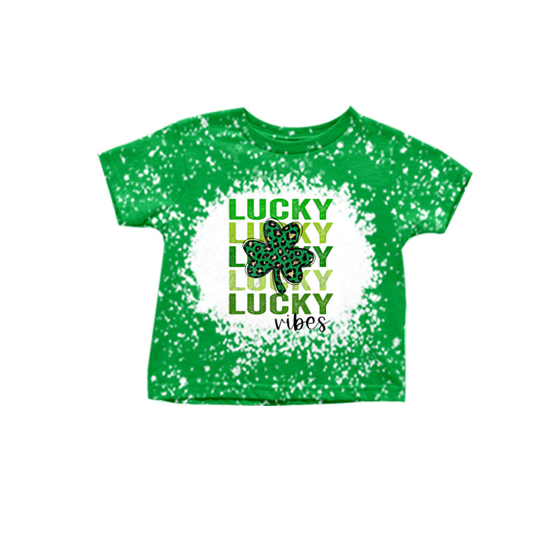 Green lucky vibes clover girls st patrick's day shirt