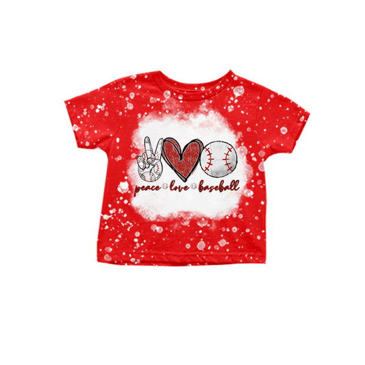 Peace love baseball short sleeves kids girls clothes